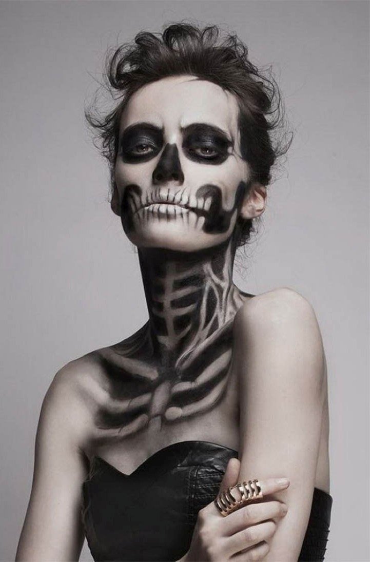 Girly Skeleton Halloween Makeup