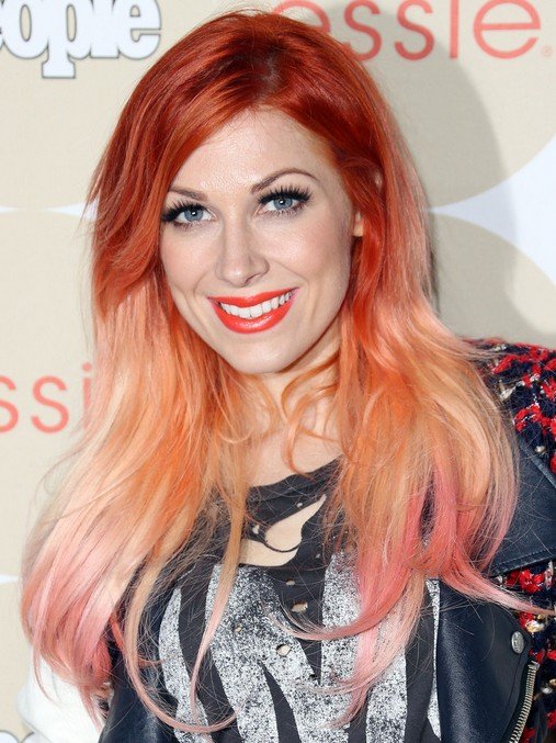 bonnie-mckee-red-long-hairstyles-ombre-straight-hairstyle