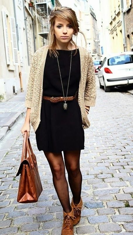 casual-black-dress-outfit-ideas-27