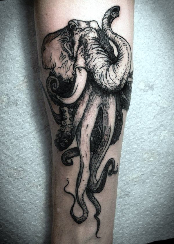 elephant-octopus-tattoo