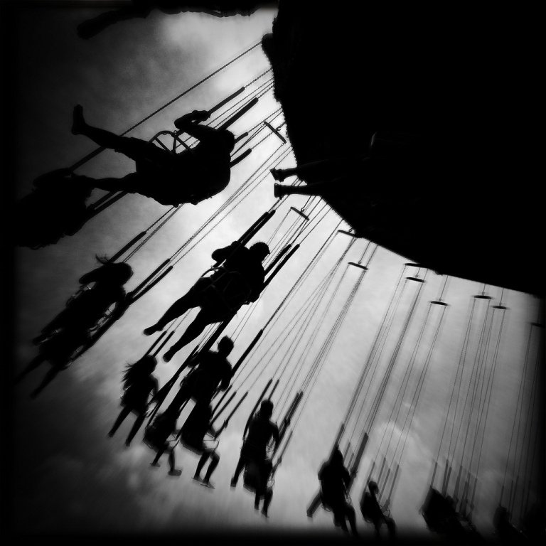 merry-go-round-black-and-white-photography