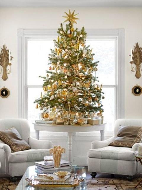 Gold Table Top Christmas Tree