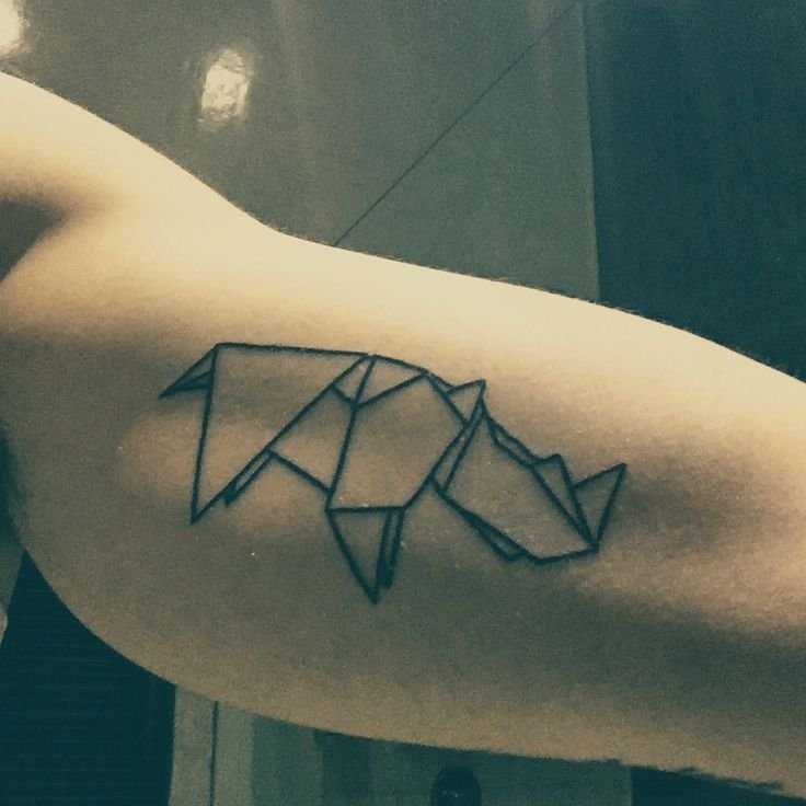 Origami Tattoo geometric rhino
