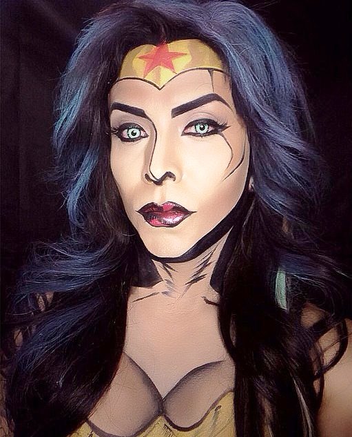Comic Book Wonder Woman Halloween Makeup