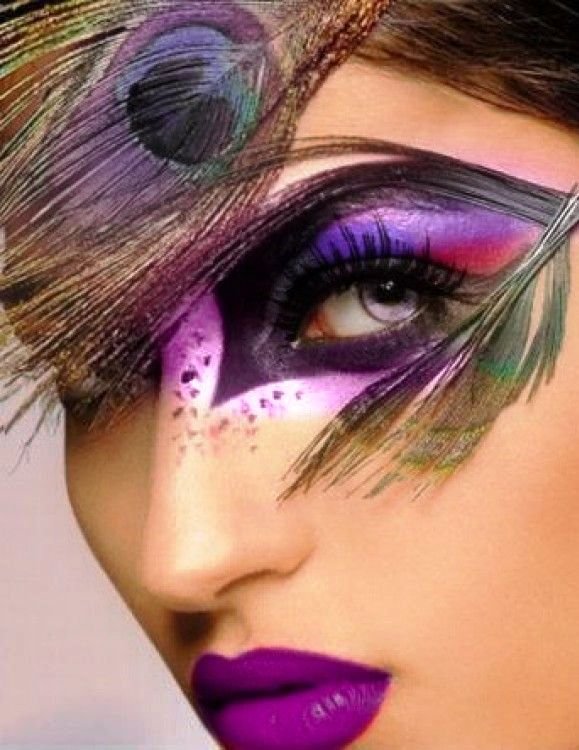 14 purple peacock halloween makeup
