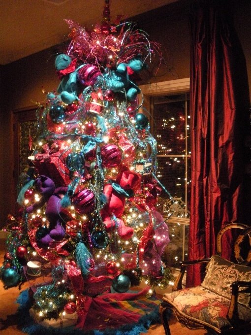 Colorful Christmas Tree Decorating
