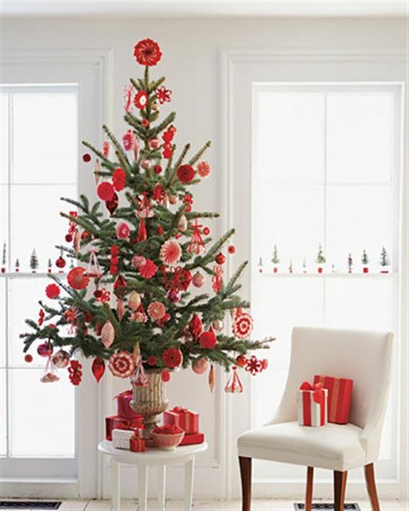 Red Christmas Tree Decorating Ideas Design