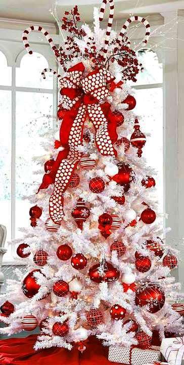 Red and White Christmas Trees