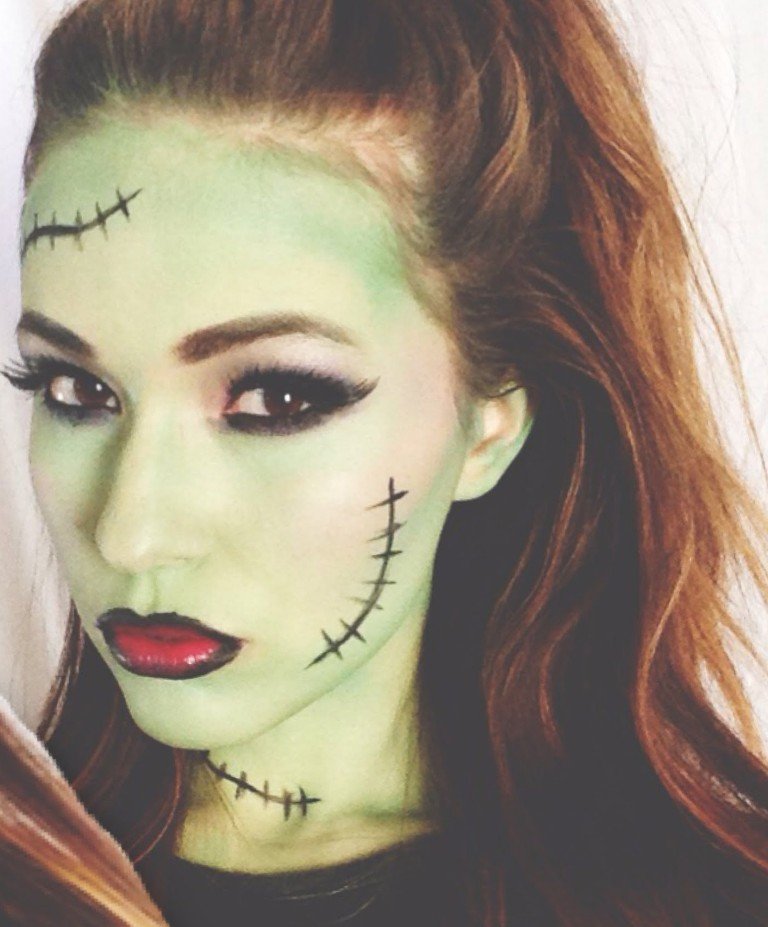 Glam Frankenstein Halloween Makeup