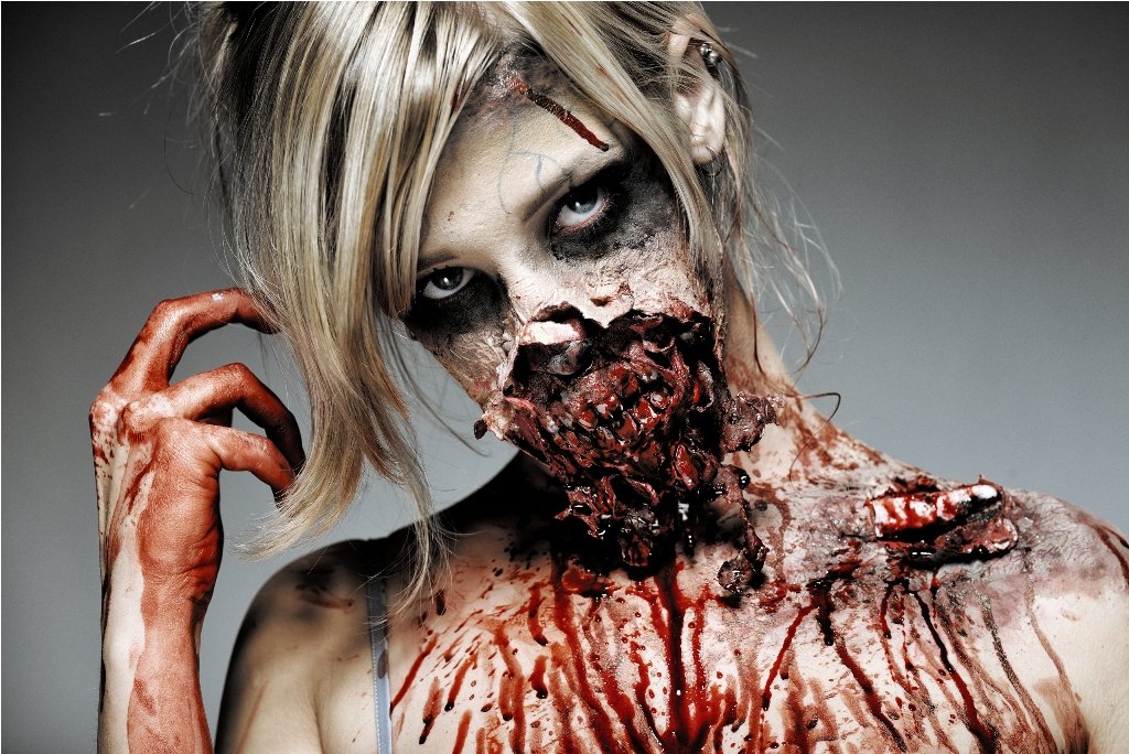 Gory Halloween Zombie Makeup