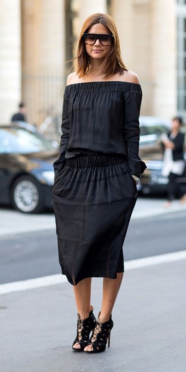 casual-black-dress-outfit-ideas-7