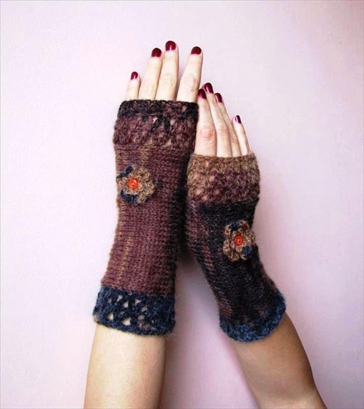 feminine-crochet-fingerless-gloves-in-browns-and-charcoal-grey