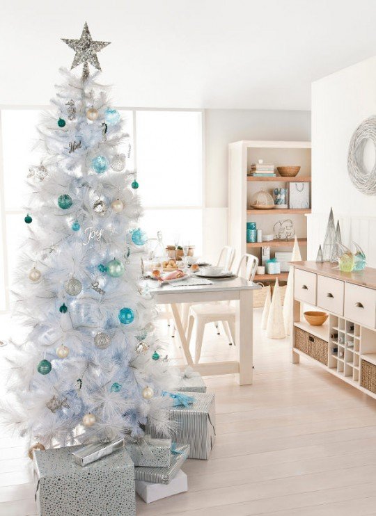 Blue and White Christmas Tree Decoration