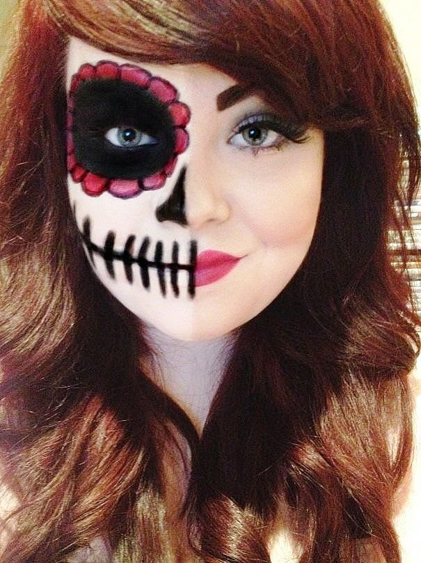 15 half face halloween makeup simple