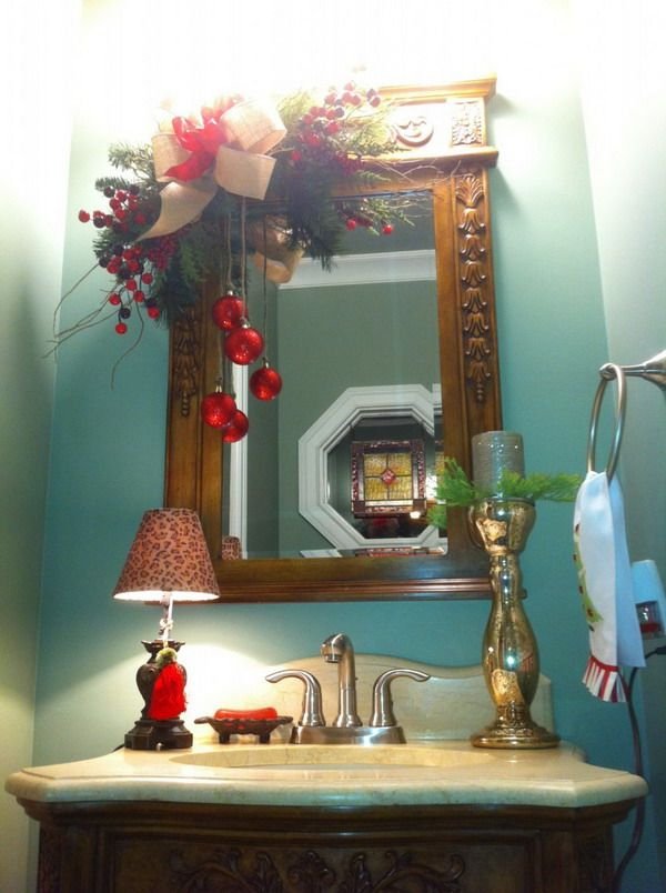 Christmas Bathroom Decor Mirror